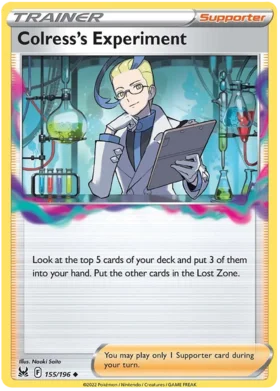 Pokemon Single Card - Lost Origin 155/196 Colress's Experiment Uncommon Pack Fresh