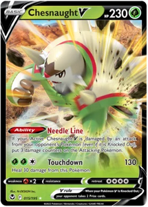 Pokemon Single Card - Silver Tempest 015/195 Chesnaught V Pack Fresh