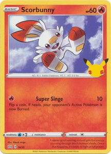 Pokemon Single Card - McDonalds 2021 25th Anniversary Promo 16/25 Scorbunny