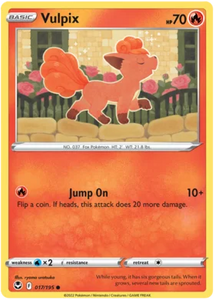 Pokemon Single Card - Silver Tempest 017/195 Vulpix Common Pack Fresh