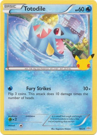 Pokemon Single Card - McDonalds 2021 25th Anniversary Promo 18/25 Totodile