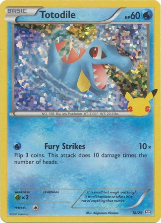 Pokemon Single Card - McDonalds 2021 25th Anniversary Promo 18/25 Totodile Holo