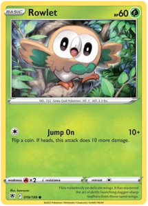 Pokemon Single Card - Astral Radiance 019/189 Rowlet Common Pack Fresh