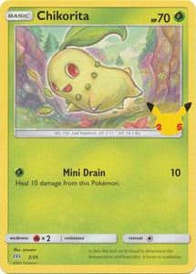 Pokemon Single Card - McDonalds 2021 25th Anniversary Promo 02/25 Chikorita