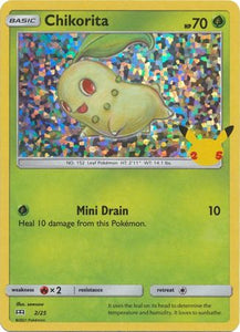 Pokemon Single Card - McDonalds 2021 25th Anniversary Promo 02/25 Chikorita Holo