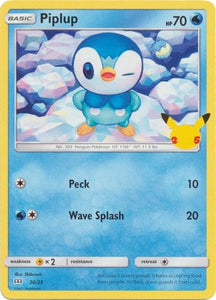 Pokemon Single Card - McDonalds 2021 25th Anniversary Promo 20/25 Piplup