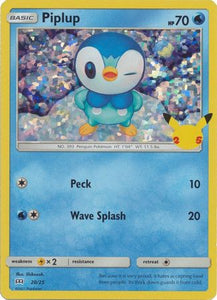 Pokemon Single Card - McDonalds 2021 25th Anniversary Promo 20/25 Piplup Holo