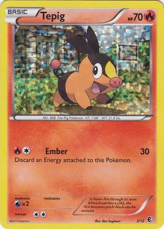 Pokemon Single Card - McDonalds 2011 Promo 3/12 Tepig Holo Mint Condition