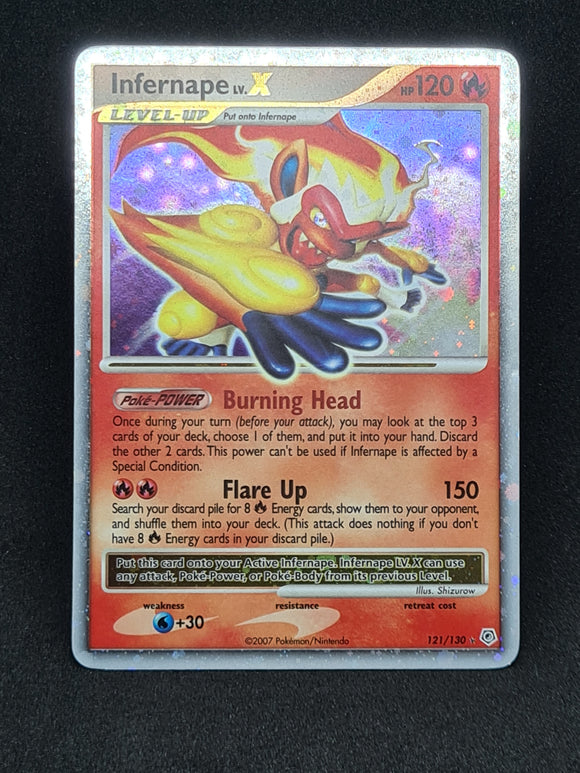 Pokemon Single Card - Dimond & Pearl Base Set 121/130 Infernape Lv.X Rare Holo Near Mint Condition