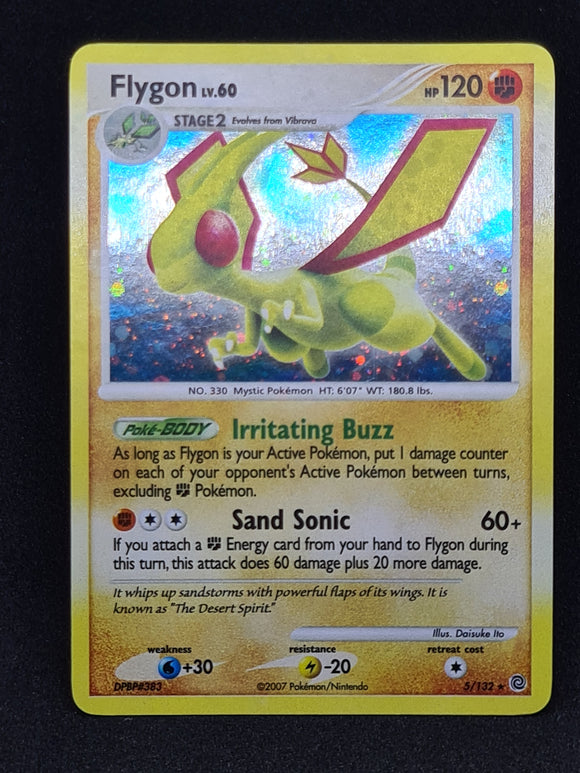 Pokemon Single Card - Dimond & Pearl Secret Wonders 005/132 Flygon Rare Holo Near Mint Condition