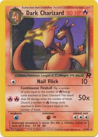 Pokemon Single Card - Team Rocket 21/82 Dark Charizard Near Mint Condition