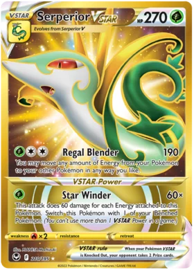 Pokemon Single Card - Silver Tempest 210/195 Serperior VSTAR Gold Secret Rare Pack Fresh