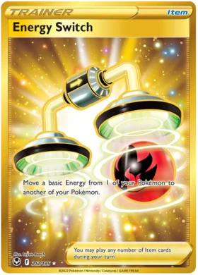 Pokemon Single Card - Silver Tempest 212/195 Energy Switch Gold Secret Rare Pack Fresh