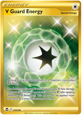 Pokemon Single Card - Silver Tempest 215/195 V Guard Energy Gold Secret Rare Pack Fresh