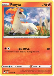 Pokemon Single Card - Silver Tempest 021/195 Ponyta Common Pack Fresh