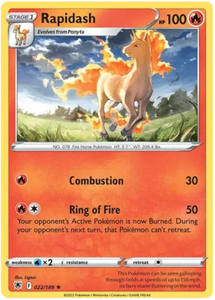 Pokemon Single Card - Astral Radiance 022/189 Rapidash Rare Pack Fresh