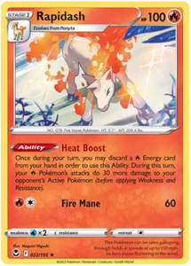 Pokemon Single Card - Silver Tempest 022/195 Rapidash Holo Rare Pack Fresh