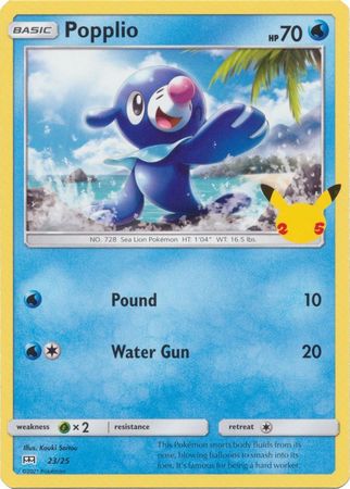 Pokemon Single Card - McDonalds 2021 25th Anniversary Promo 23/25 Popplio