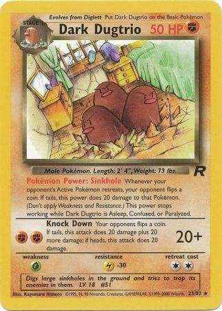 Pokemon Single Card - Team Rocket 23/82 Dark Dugtrio Non-Holo Near Mint Condition