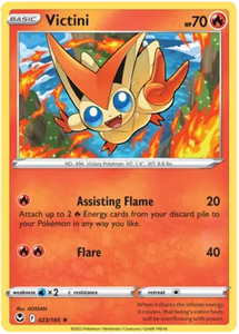 Pokemon Single Card - Silver Tempest 023/195 Victini Rare Pack Fresh