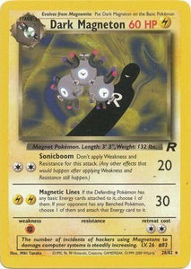 Pokemon Single Card - Team Rocket 28/82 Dark Magneton Rare Light Play