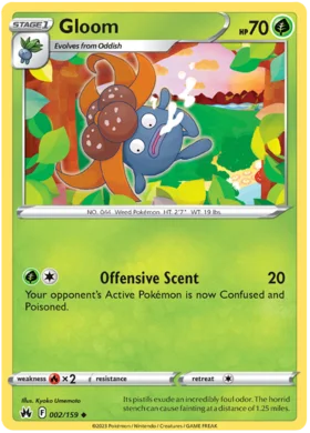 Pokemon Single Card - Crown Zenith 002/159 Gloom Uncommon Pack Fresh