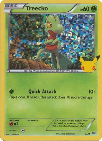 Pokemon Single Card - McDonalds 2021 25th Anniversary Promo 03/25 Treecko Holo