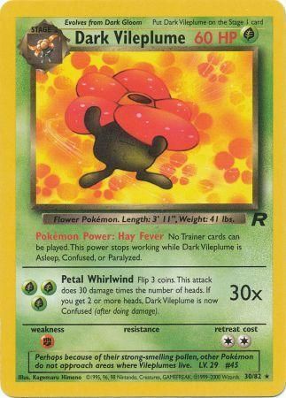 Pokemon Single Card - Team Rocket 30/82 Dark Vileplume Rare Near Mint Condition