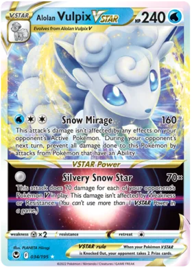 Pokemon Single Card - Silver Tempest 034/195 Alolan Vulpix VSTAR Pack Fresh