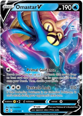 Pokemon Single Card - Silver Tempest 035/195 Omastar V Pack Fresh