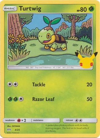 Pokemon Single Card - McDonalds 2021 25th Anniversary Promo 04/25 Turtwig