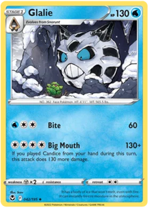 Pokemon Single Card - Silver Tempest 042/195 Glalie Uncommon Pack Fresh