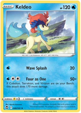 Pokemon Single Card - Silver Tempest 046/195 Keldeo Rare Pack Fresh