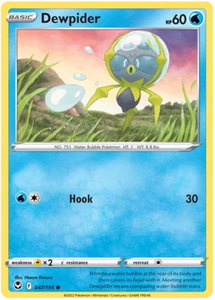 Pokemon Single Card - Silver Tempest 047/195 Dewpider Common Pack Fresh