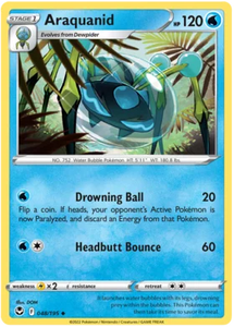 Pokemon Single Card - Silver Tempest 048/195 Araquanid Uncommon Pack Fresh