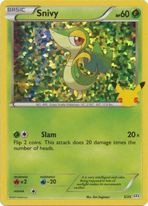 Pokemon Single Card - McDonalds 2021 25th Anniversary Promo 05/25 Snivy Holo