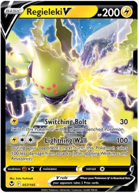 Pokemon Single Card - Silver Tempest 057/195 Regieleki V Pack Fresh