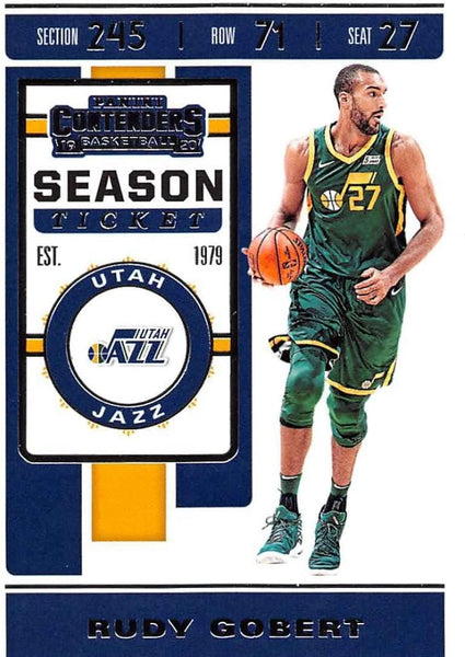 NBA 2019-20 Panini Contenders Season Ticket #89 Rudy Gobert Utah Jazz NBA Basketball Trading Card
