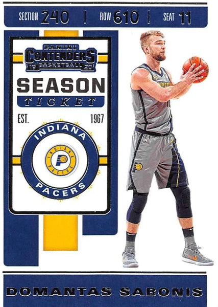 NBA 2019-20 Panini Contenders NBA Season Ticket Basketball #30 Domantas Sabonis Indiana Pacers Official National Basketball Association Trading Card