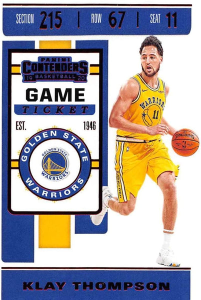 NBA 2019-20 Panini Contenders Game Ticket #62 Klay Thompson Golden State Warriors NBA Basketball Trading Card