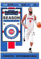 NBA 2019-20 Panini Contenders Season Ticket #5 Andre Drummond Detroit Pistons NBA Basketball Trading Card