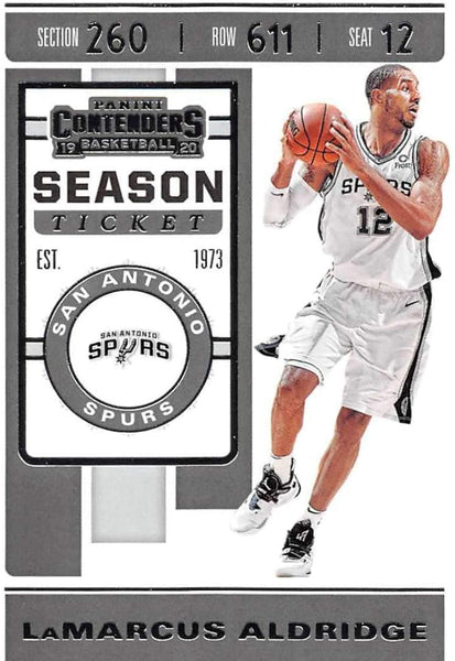 NBA 2019-20 Panini Contenders NBA Season Ticket Basketball #68 LaMarcus Aldridge San Antonio Spurs Official National Basketball Association Trading Card