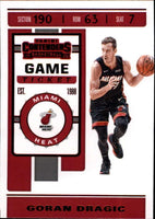 NBA 2019-20 Panini Contenders Game Ticket Red #34 Goran Dragic Miami Heat NBA Basketball Trading Card