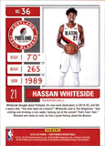 NBA 2019-20 Panini Contenders Basketball #36 Hassan Whiteside Portland Trail Blazers Basketball Card