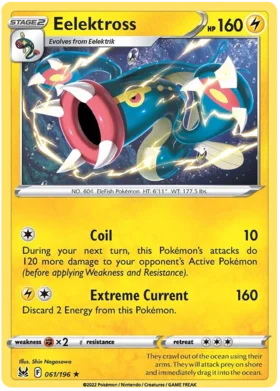 Pokemon Single Card - Lost Origin 061/196 Elektross Rare Pack Fresh