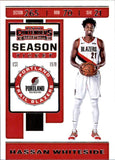 NBA 2019-20 Panini Contenders Basketball #36 Hassan Whiteside Portland Trail Blazers Basketball Card