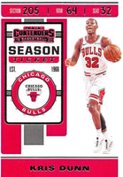 NBA 2019-20 Panini Contenders Season Ticket #63 Kris Dunn Chicago Bulls NBA Basketball Trading Card