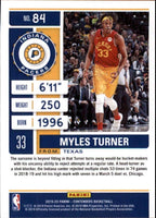NBA 2019-20 Panini Contenders Game Ticket Red #84 Myles Turner Indiana Pacers NBA Basketball Trading Card