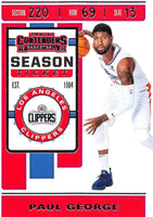 NBA 2019-20 Panini Contenders Season Ticket #88 Paul George Los Angeles Clippers NBA Basketball Trading Card
