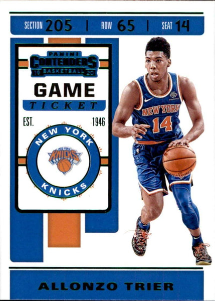 NBA 2019-20 Panini Contenders Game Ticket Green #4 Allonzo Trier New York Knicks Basketball Card